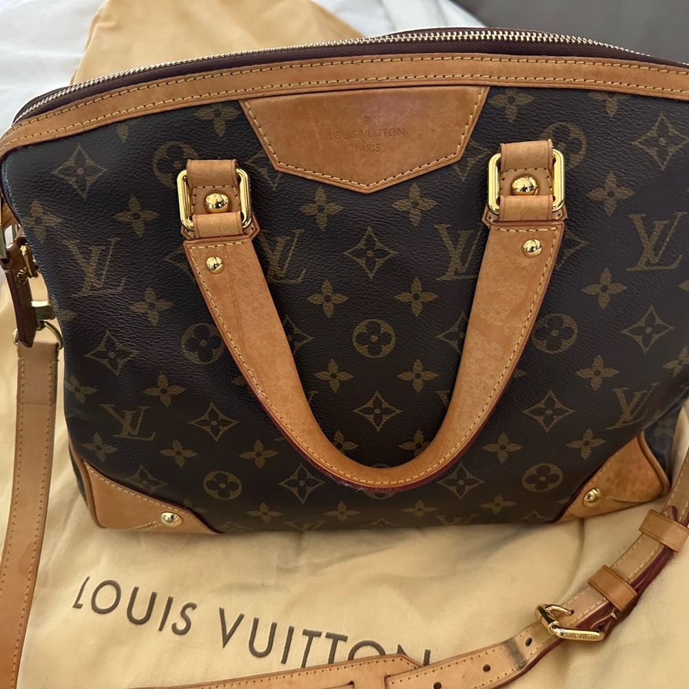 Louis Vuitton Black and Brown Monogram Satchel